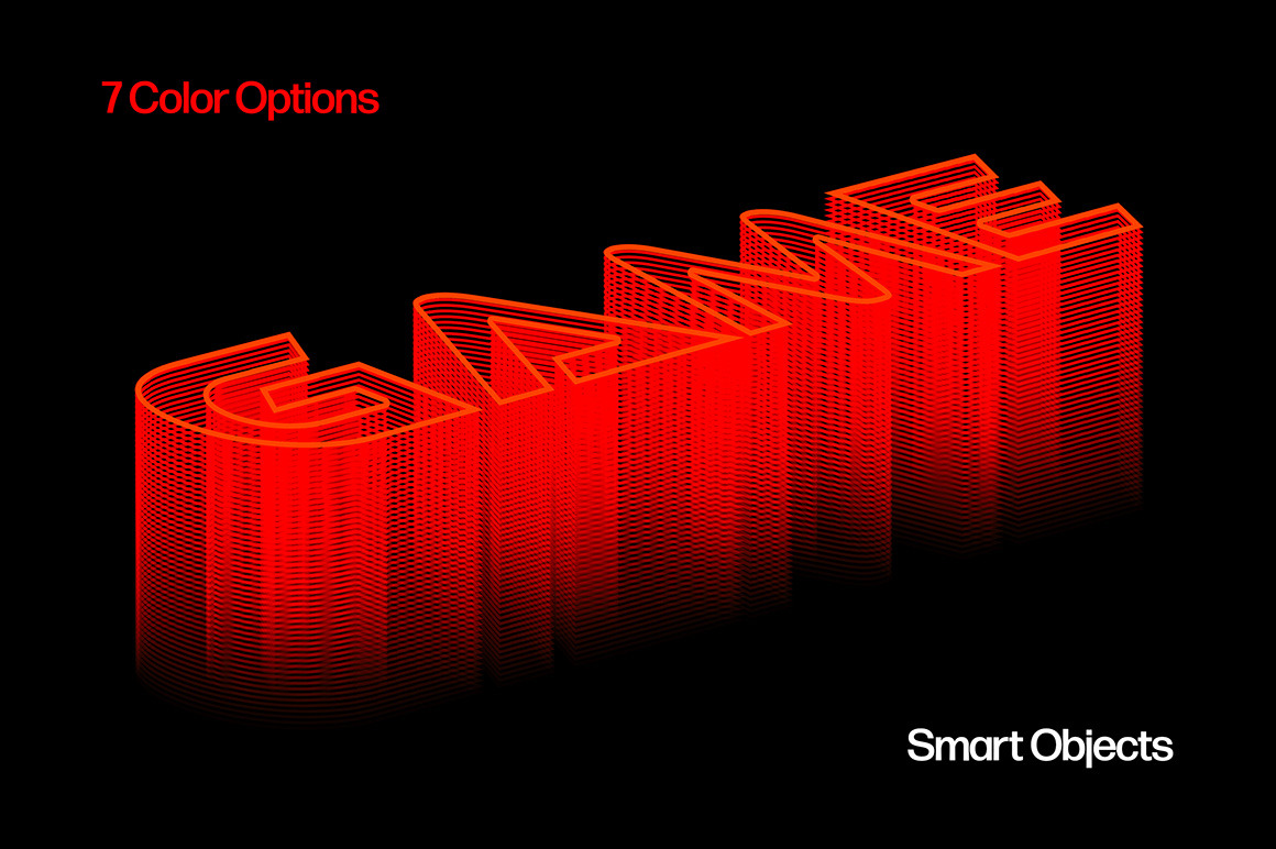 Isometric Neon Text Effect Isometric Neon Text Effect