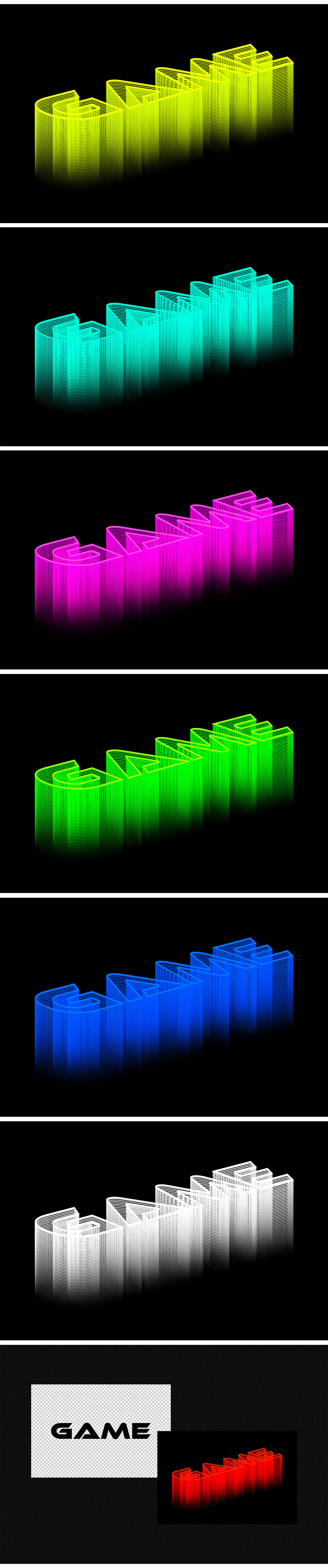 Isometric Neon Text Effect