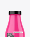 Glossy Milk Bottle Mockup