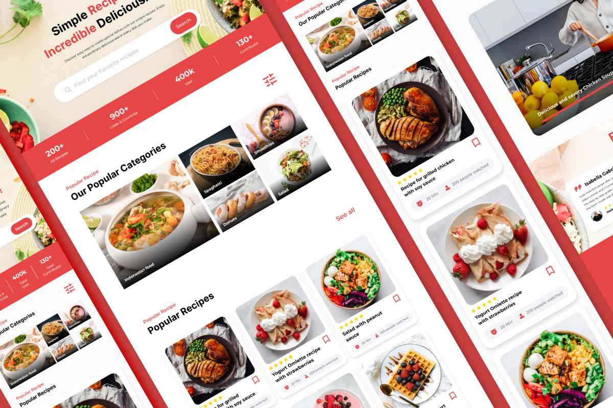 Foodie - Recipe to Foods Landing Page