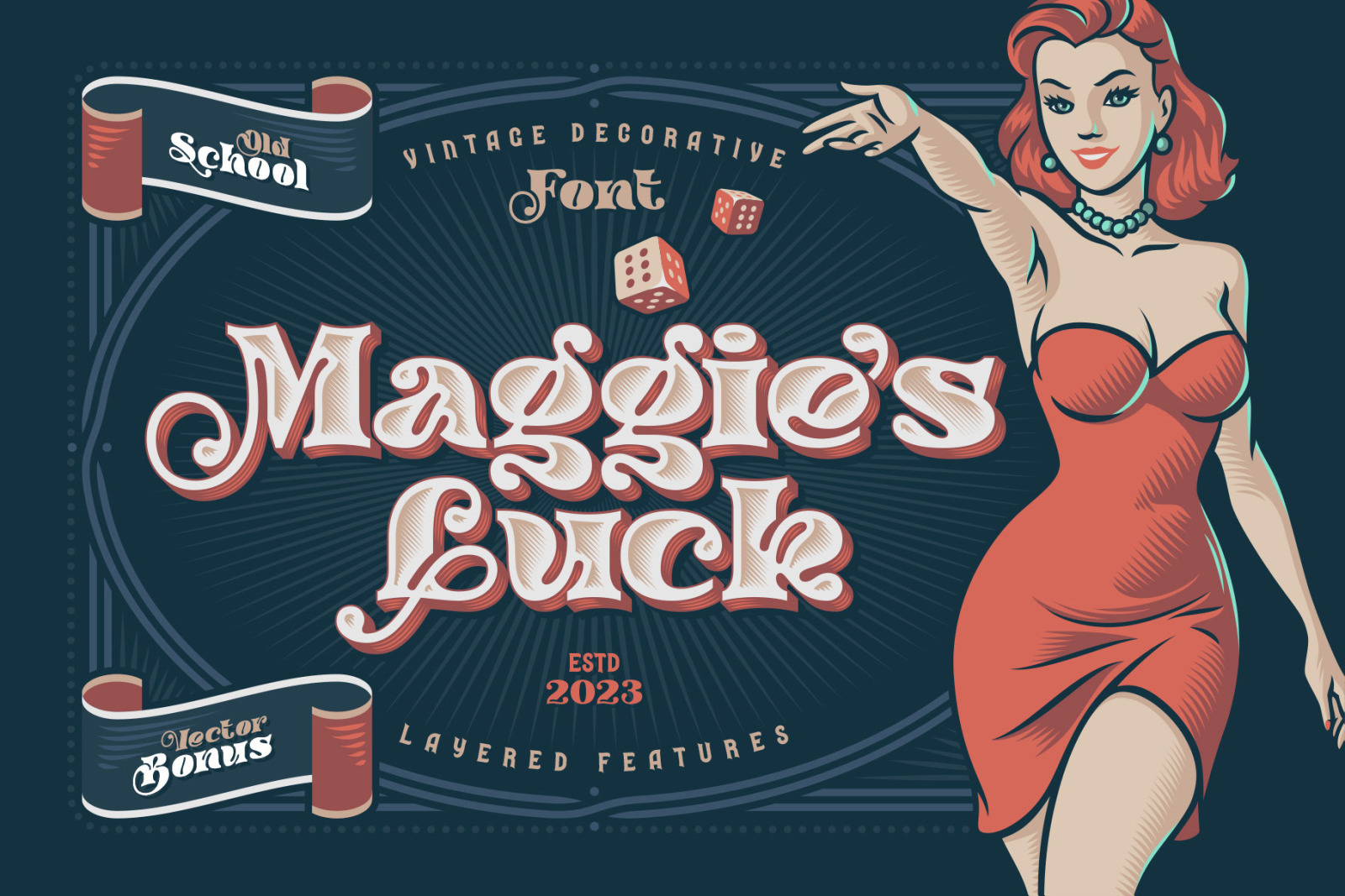 Maggie&#039;s Luck - Layered Display Font