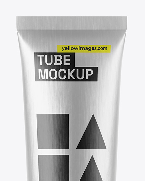 Matte Brushed Metallic Tube Mockup