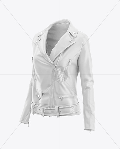 Women's Leather Jacket Mockup - Half Side View