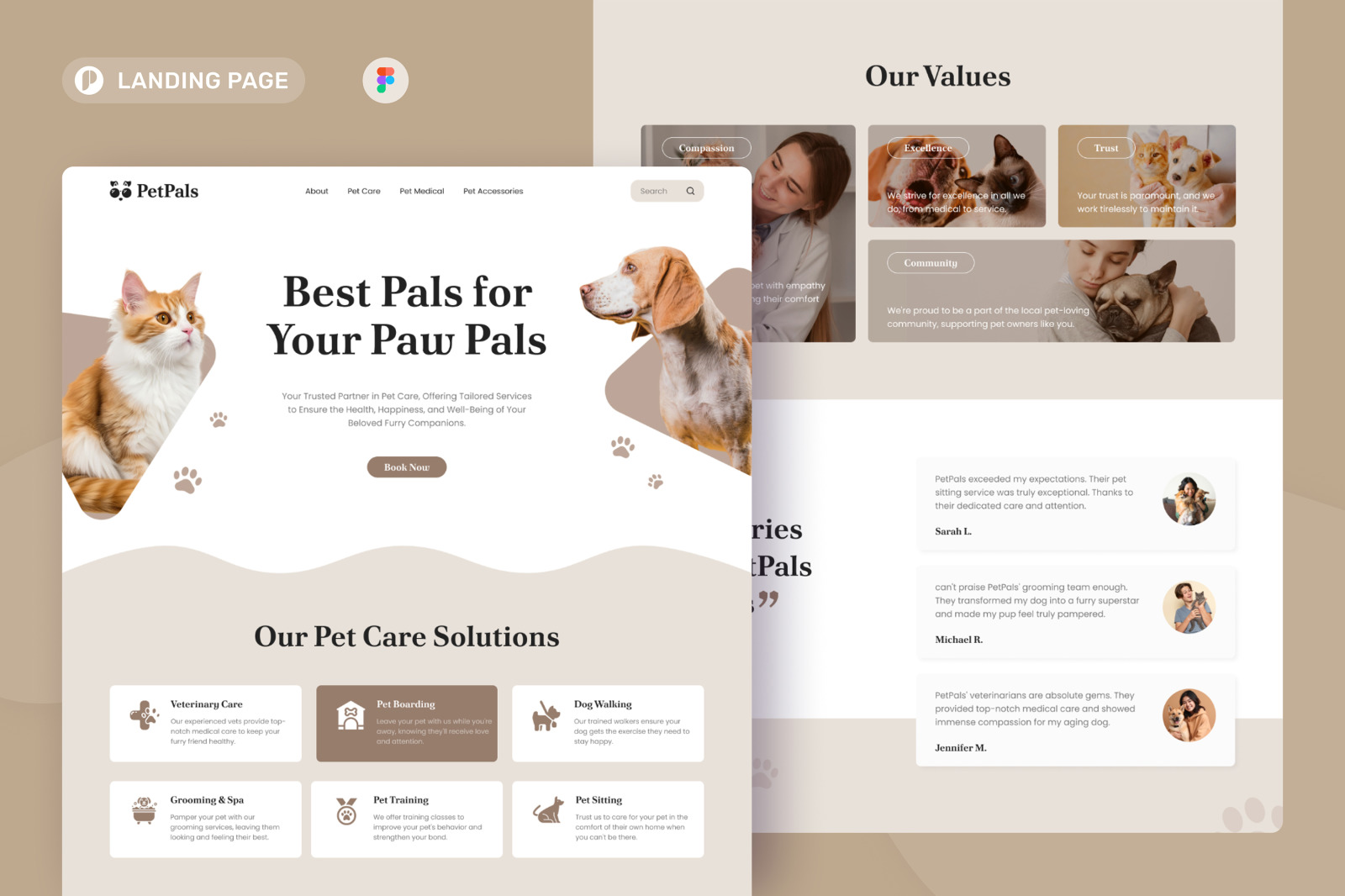 PetPals - Pet Care Landing Page