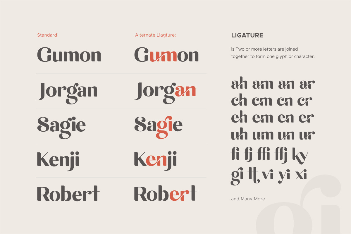 Michael - beautiful ligature font