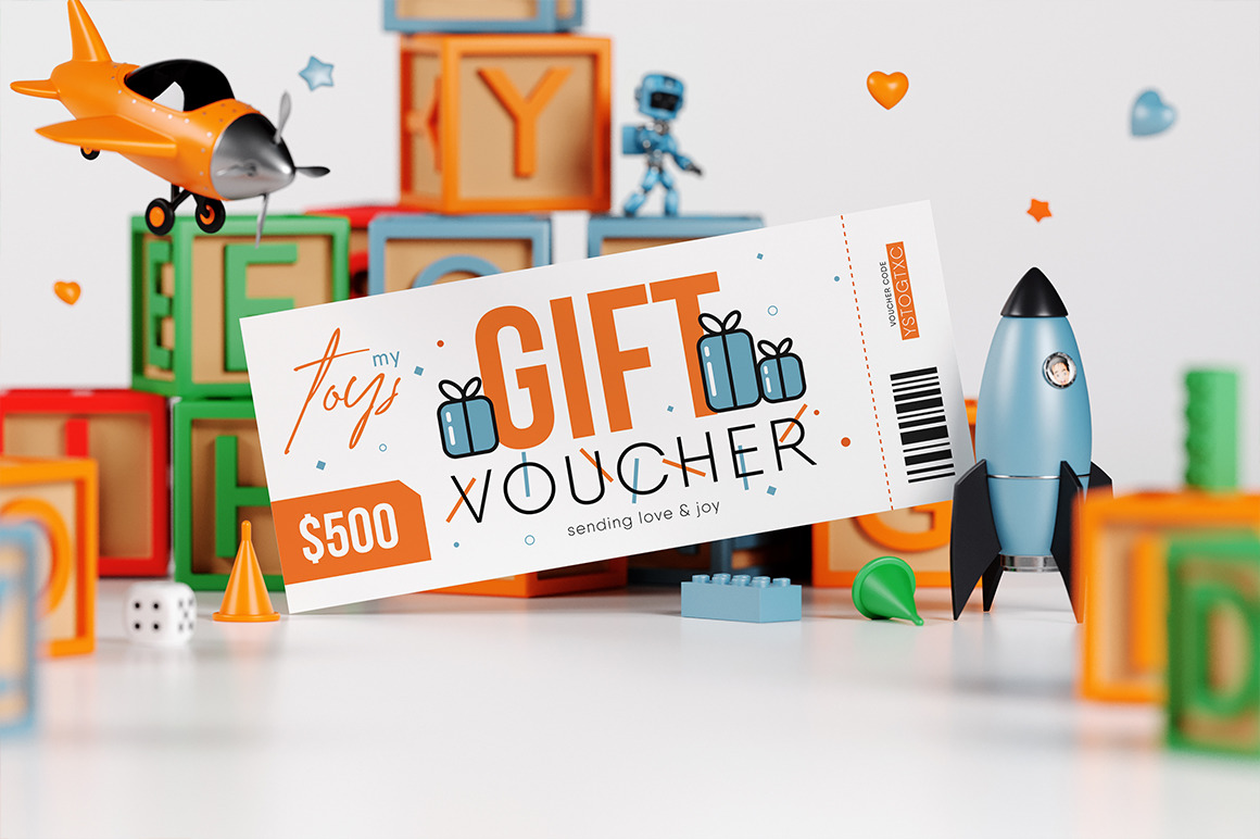 Kid Gift Voucher Card Mockup