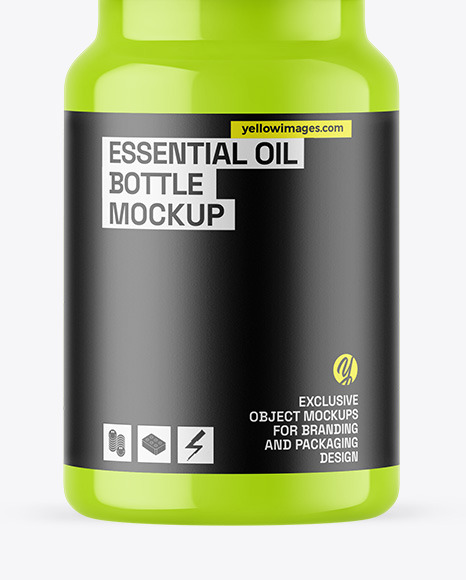 Glossy Essential Oil Bottle Mockup