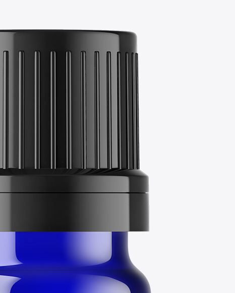 Blue Glass Essential Oil Bottle Mockup