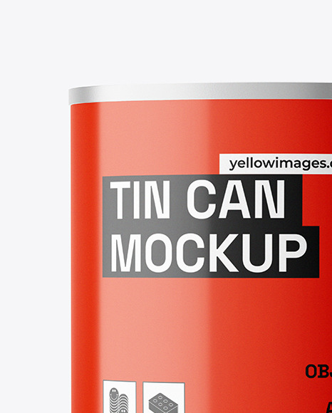 Glossy Tin Can Mockup