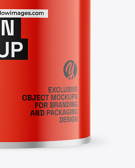 Glossy Tin Can Mockup