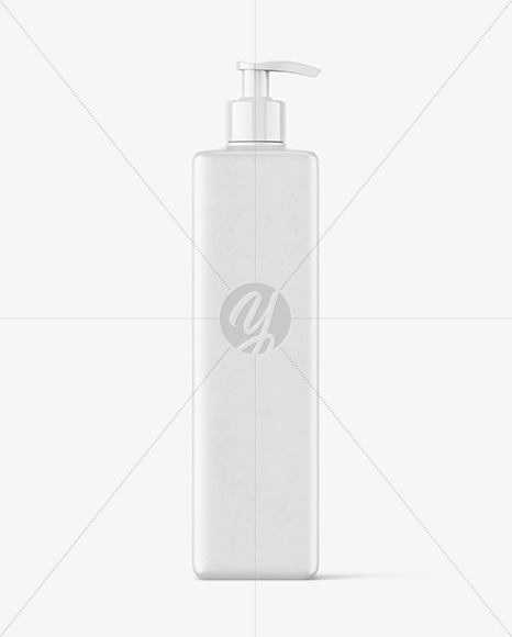 Matte Plastic Bottle with Pump Mockup