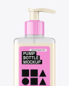 Clear Plastic Bottle with Pump Mockup Clear Plastic Bottle with Pump Mockup