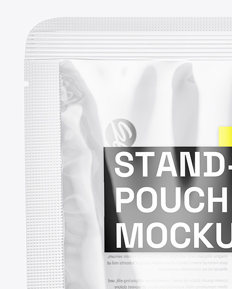 Empty Clear Plastic Stand-Up Pouch Mockup