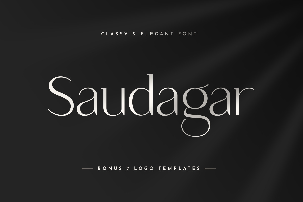 Saudagar Display Font + 7 Bonus Logo