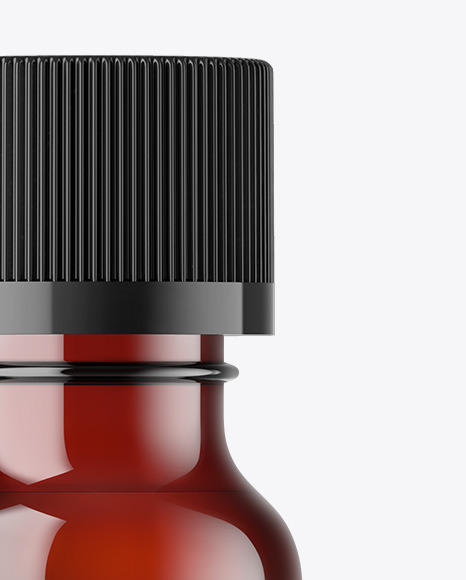 Dark Amber Glass Essential Oil Bottle Mockup