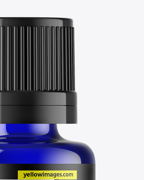 Blue Glass Essential Oil Bottle Mockup