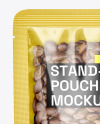 Clear Plastic Stand-Up Pouch w/ Coffee Mockup