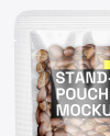 Clear Plastic Stand-Up Pouch w/ Coffee Mockup