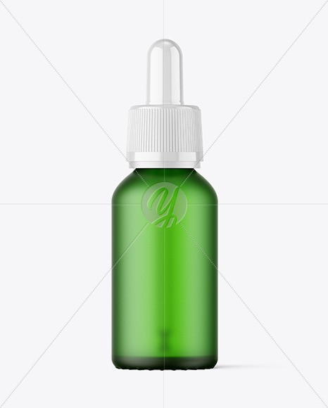 Frosted Green Dropper Bottle Mockup