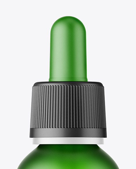 Frosted Green Dropper Bottle Mockup