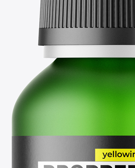 Frosted Green Dropper Bottle Mockup