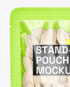 Clear Plastic Stand-Up Pouch w/ Pumpkin Seeds Mockup