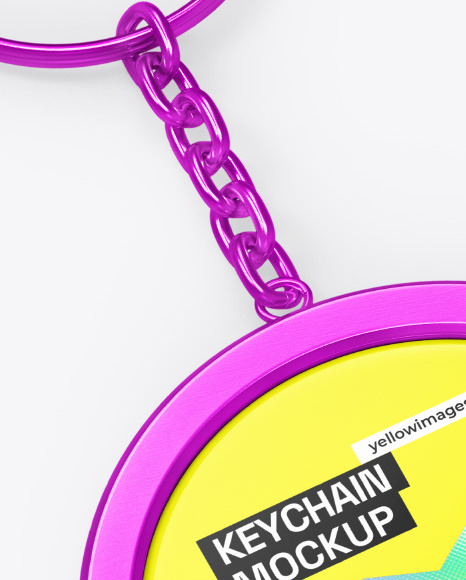 Round Keychain Mockup