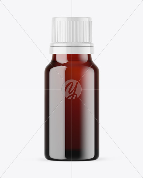 Dark Amber Glass Essential Oil Bottle Mockup