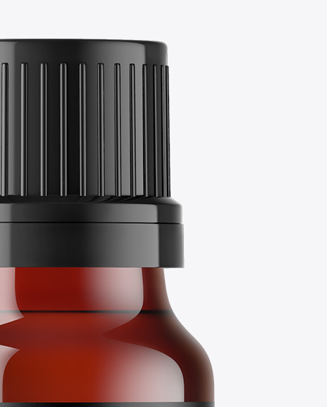 Dark Amber Glass Essential Oil Bottle Mockup