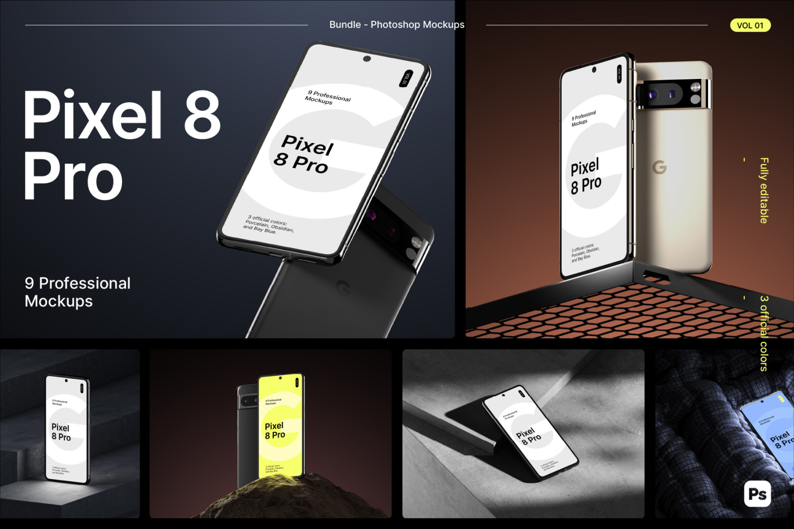 Google Pixel 8 Pro - Mockups Google Pixel 8 Pro - Mockups