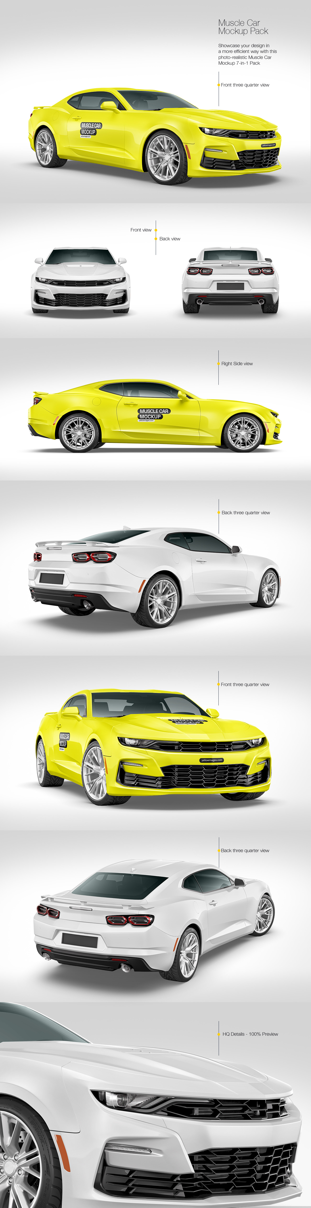 Muscle Car Mockup - Pack