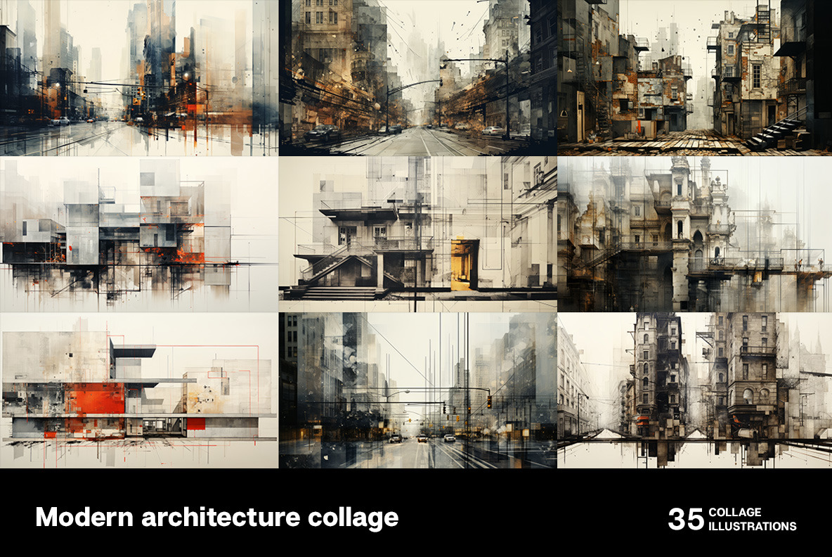 Modern architecture collage Modern architecture collage