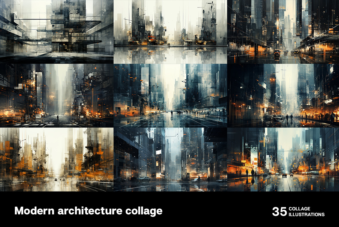 Modern architecture collage Modern architecture collage