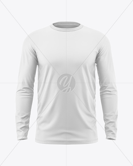 Men’s Long Sleeve T-Shirt Mockup - Front View