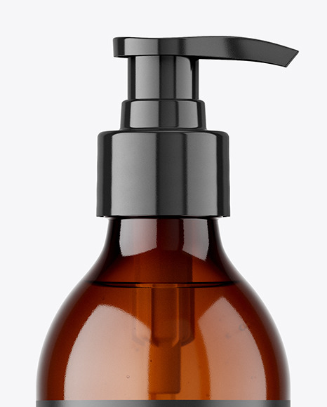 Amber Glass Pump Bottle Mockup