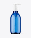 Blue Glass Pump Bottle Mockup Blue Glass Pump Bottle Mockup