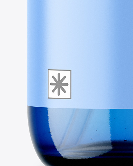 Blue Glass Pump Bottle Mockup Blue Glass Pump Bottle Mockup