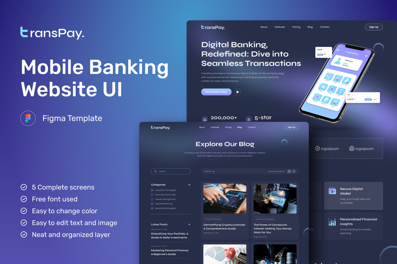 TransPay - Mobile Banking Website