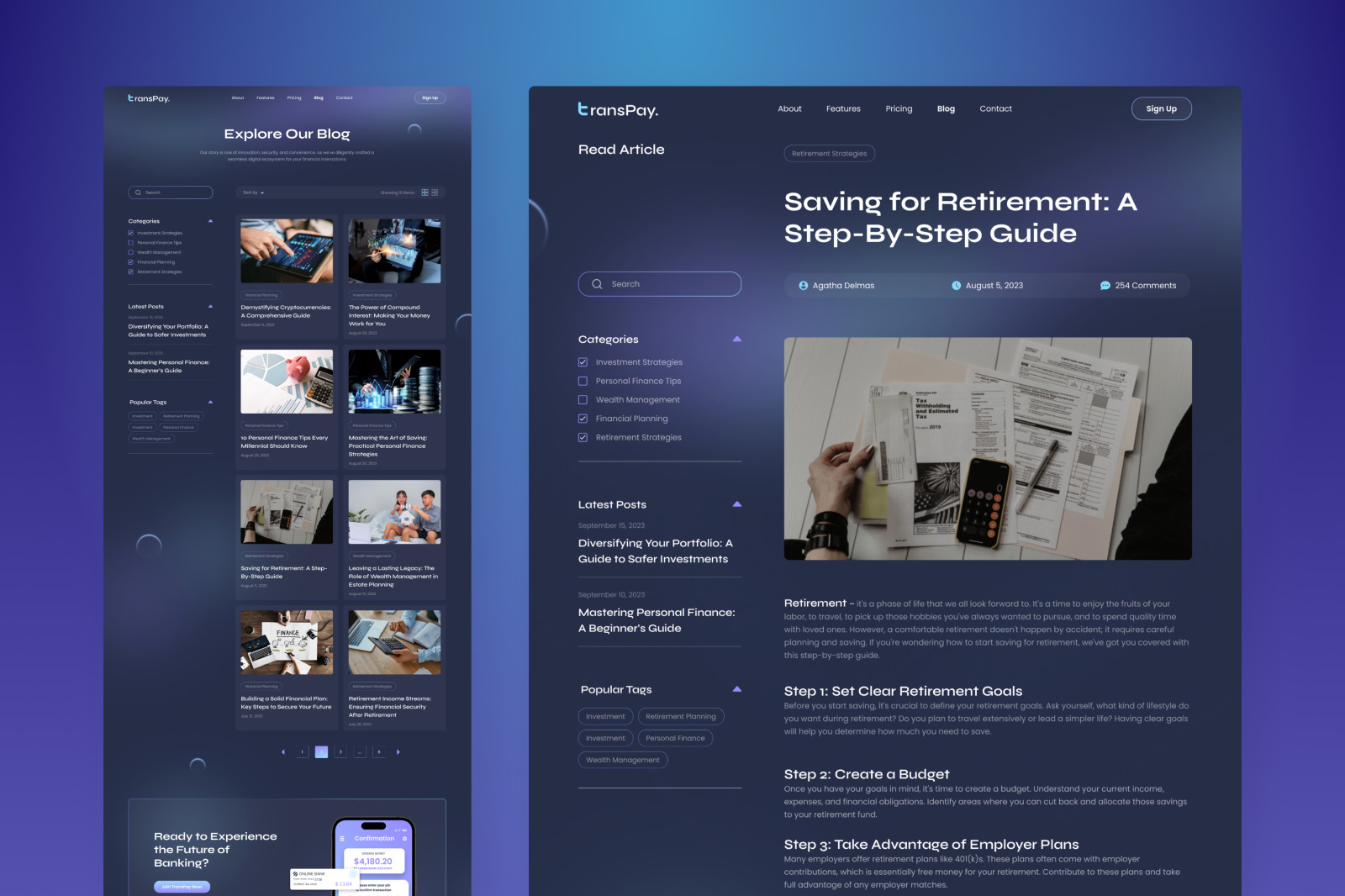 TransPay - Mobile Banking Website TransPay - Mobile Banking Website