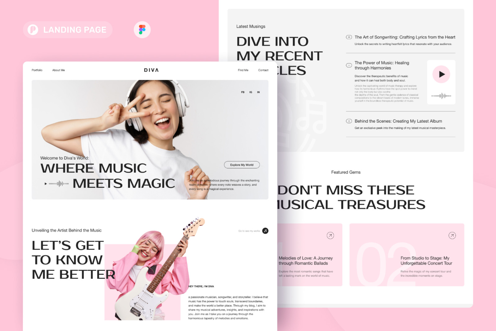 Diva - Personal Blog Landing Page