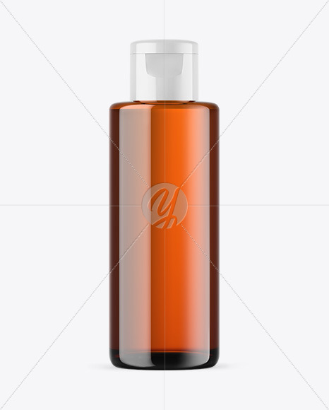 Amber Glass Cosmetic Bottle Mockup