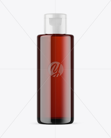 Dark Amber Glass Cosmetic Bottle Mockup