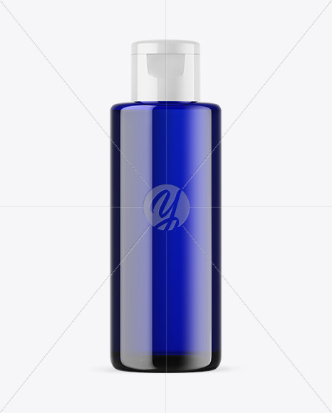 Blue Glass Cosmetic Bottle Mockup