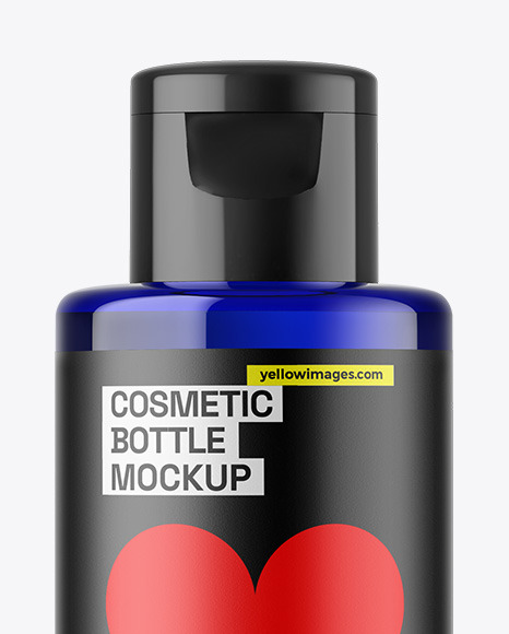 Blue Glass Cosmetic Bottle Mockup