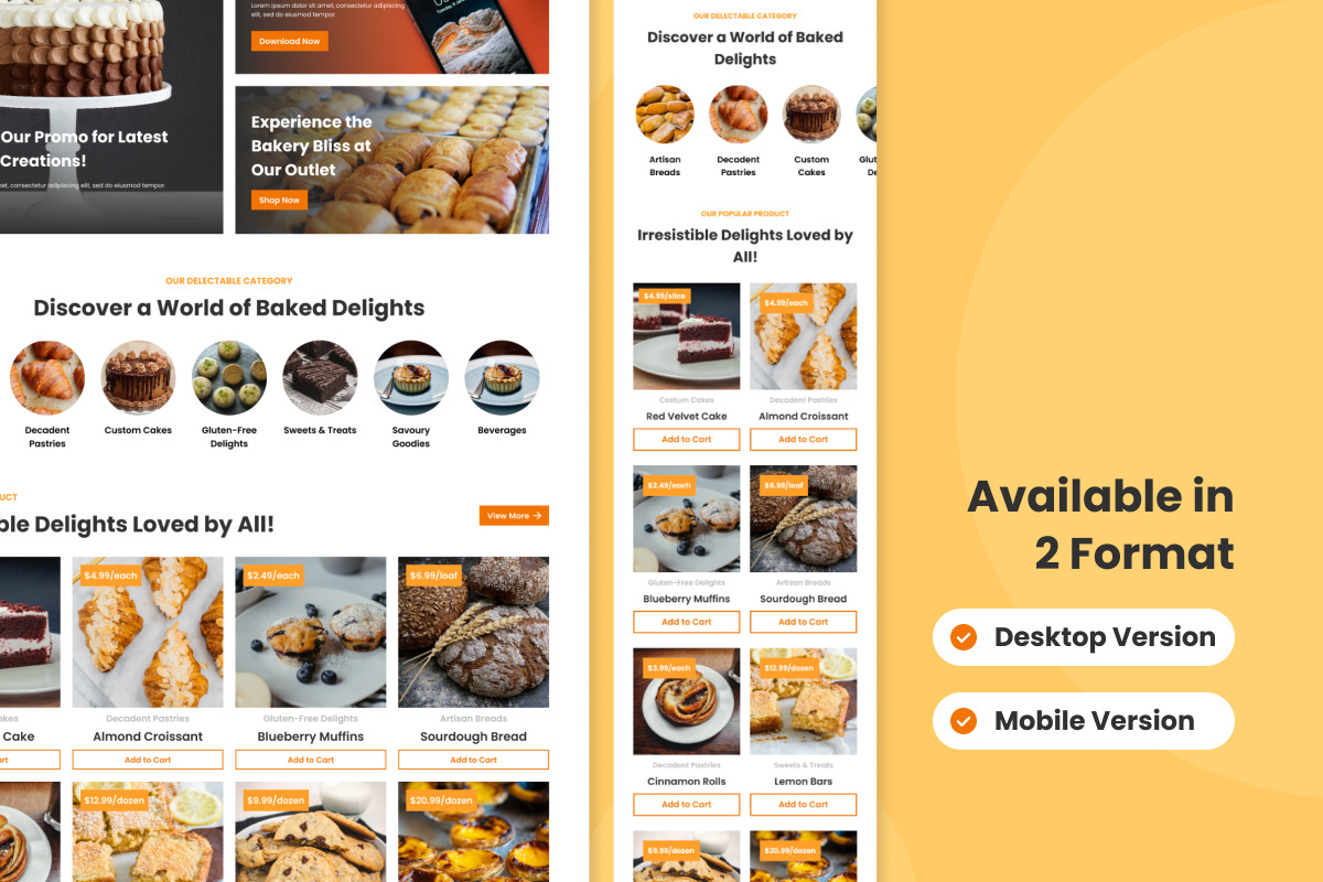 Dolce - Bakery Shop Website Landing Page