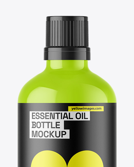 Glossy Essential Oil Bottle Mockup