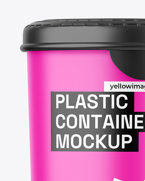 Matte Plastic Food Container Mockup