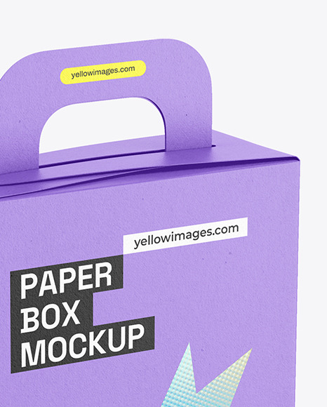 Kraft Paper Box with Handle Mockup