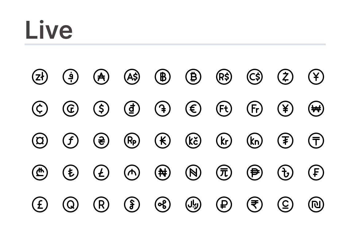 Currency icons Currency icons