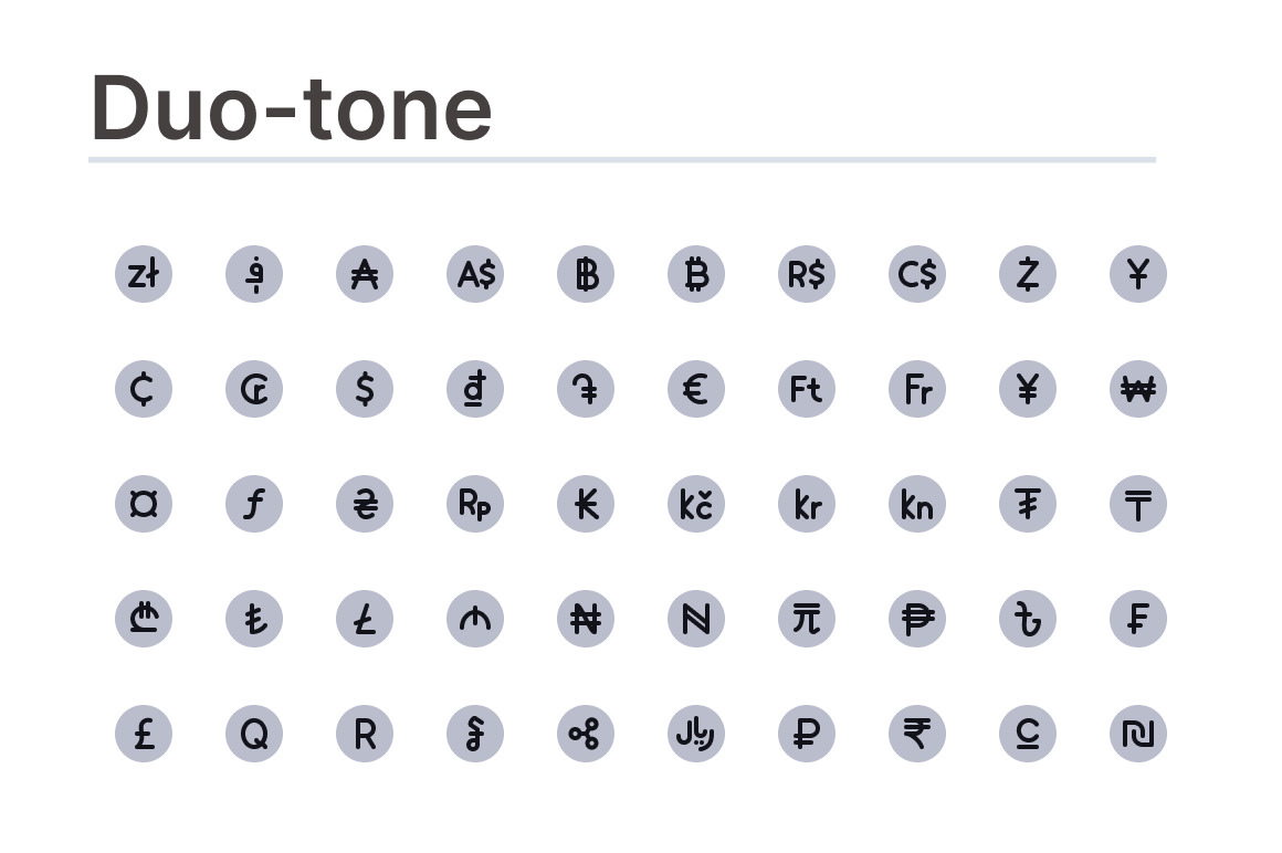 Currency icons Currency icons